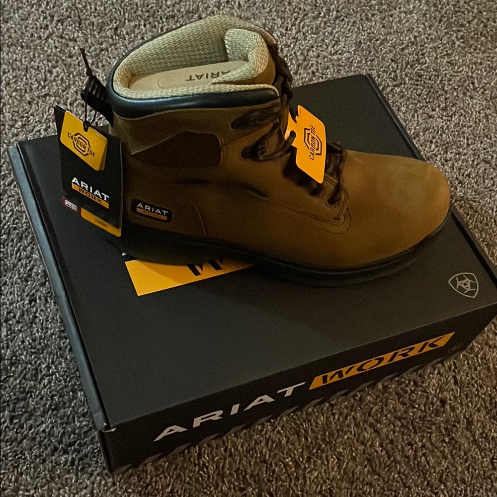 10.5 Ariat Turbo 6” H20 Carbon-toe Men’s Brown Safety Work Boots